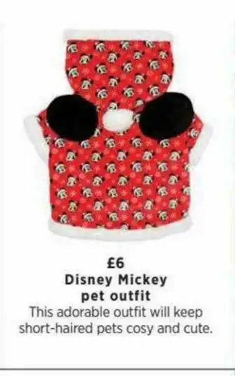 Asda Disney Mickey Pet Outfit offer