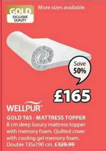 JYSK Gold T65 - Mattress Topper offer