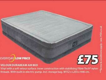 JYSK Velour Durabeam Air Bed offer