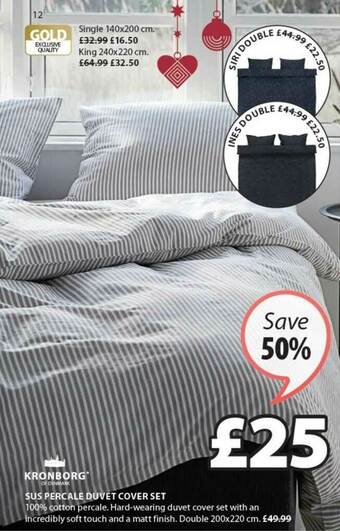 JYSK Sus Percale Duvet Cover Set offer