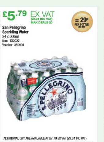 Costco San Pellegrino Sparkling Water 24x500ml offer