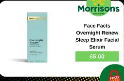 Morrisons Face Facts Overnight Renew Sleep Elixir Facial Serum offer