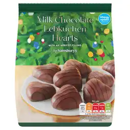 Sainsbury's Sainsbury's Milk Chocolate Lebkuchen Hearts with an Apricot Filling 250g offer