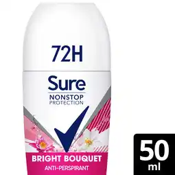 Sainsbury's Sure Women Antiperspirant Deodorant Roll On Nonstop Bright Bouquet 50ml offer