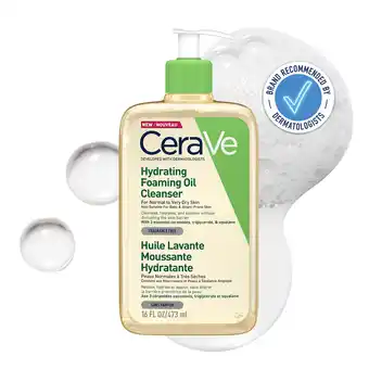 Sainsbury's CeraVe Hydrating Foaming Oil Cleanser with Squalane for Normal to Very Dry Skin 473ml offer