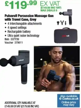 Costco Pulseroll Percussion Massade GUn with Travel case, Grey offer
