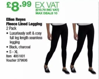 Costco Ellen Reyes Fleece Lined Legging offer