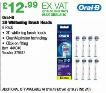 Costco Oral-B Whitening 3D Brush Heads offer