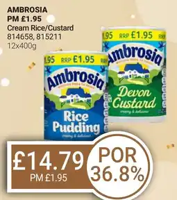 Bestway AMBROSIA Cream Rice/Custard offer