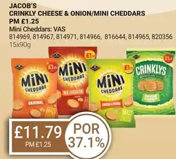 Bestway JACOB'S Crinkly cheese & onion/mini cheddars offer