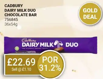 Bestway CADBURY Dairy milk duo chocolate bar offer