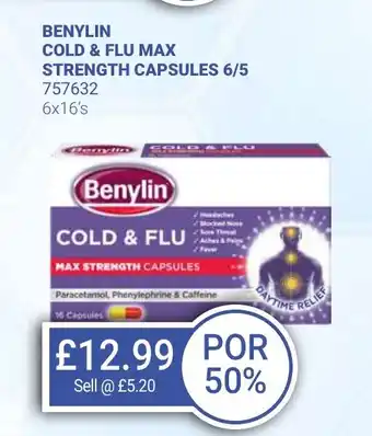 Bestway BENYLIN Cold & flu max strength capsules 6/5 offer