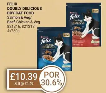 Bestway FELIX Doubly delicious dry cat food Salmon & Veg/ Beef, Chicken & Veg offer