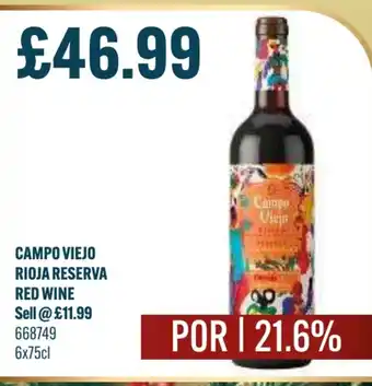 Bestway CAMPO VIEJO Rioja reserva red wine offer