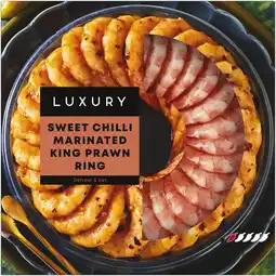 Iceland Iceland Garlic and Chilli Marinated King Prawn Ring 200g offer