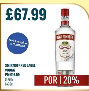 Bestway SMIRNOFF Red label vodka offer