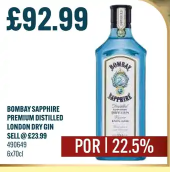 Bestway BOMBAY SAPPHIRE Premium distilled london dry gin offer