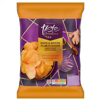 Sainsbury's Sainsbury's Duck & Spiced Plum Flavour Hand Cooked Potato Crisps, Taste the Difference 150g offer