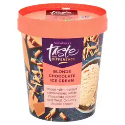 Sainsbury's Sainsbury's Blonde Chocolate Ice Cream, Taste the Difference 480ml offer