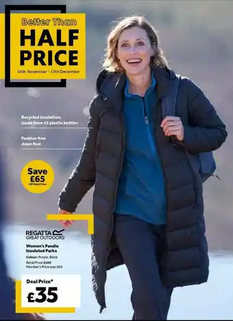 GO Outdoors Regata Great Outdoors Women's Pandia Insulated Parka offer