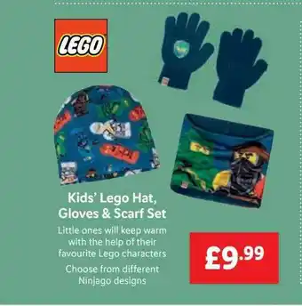 Lidl Kids' Lego Hat Gloves & Scarf Set offer