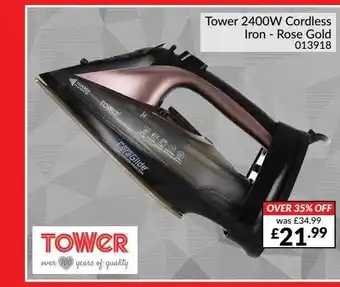 Tower 2400w Cordless Iron - Rose Gold