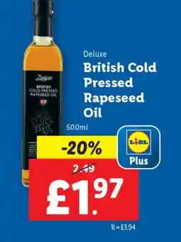 Lidl British Cold Pressed Rapeseed Oil offer