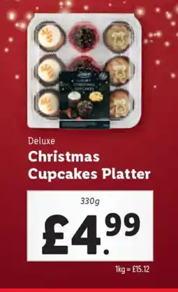 Lidl DELUXE Christmas Cupcakes Platter offer