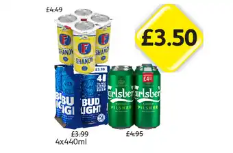 Londis Fosters Shandy, Bud Light, Carlsberg offer