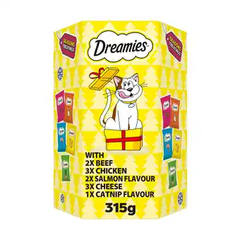 Sainsbury's Dreamies Christmas Gift Box Adult Cat Treat Biscuits Mixed 315g offer