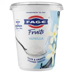 Sainsbury's Fage Fruits Vanilla Thick & Smooth Strained Yoghurt 380g offer