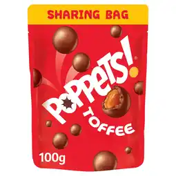 Iceland Poppets Toffee Milk Choc Coated Chewy Toffee 130g offer