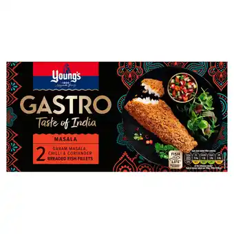 Iceland Young's Gastro 2 Garam Masala, Chilli & Coriander Breaded Fish Fillets 270g offer