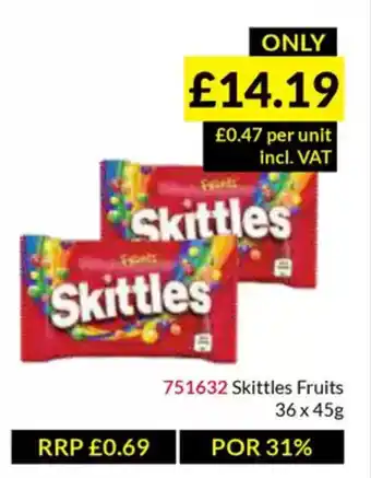 Musgrave MarketPlace Skittles Fruits offer