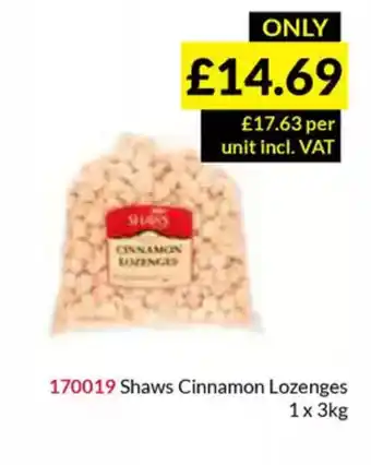 Musgrave MarketPlace Shaws Cinnamon Lozenges offer