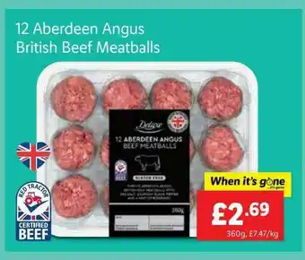 Lidl 12 Aberdeen Angus British Beef Meatballs offer