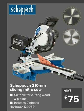 TradePoint Scheppach 210mm Sliding Mitre Saw offer