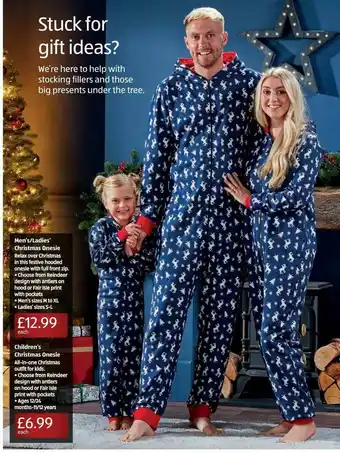 Aldi Men's Ladies' Christmas Onesie Children's Christmas Onesie offer