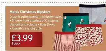 Aldi Men's Christmas Hipsters offer