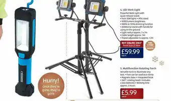 Aldi Led Work Light Multifunction Rotating Torch offer