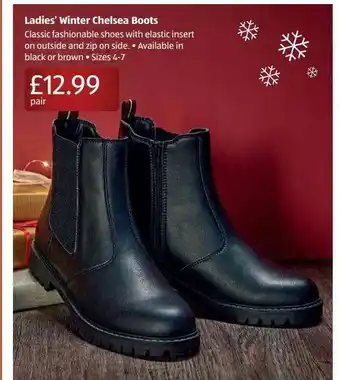 Aldi Ladies' Winter Chelsea Boots offer