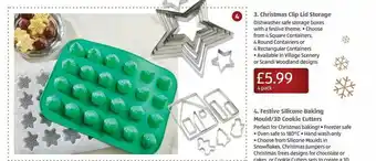 Aldi Christmas Clip Lid Storage Festive Silicone Baking Mould 3d Cookie Cutters offer