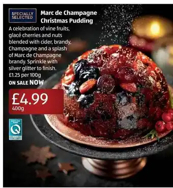 Aldi Marc De Champagne Christmas Pudding offer