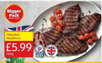 Aldi 700g Beef Medallions offer