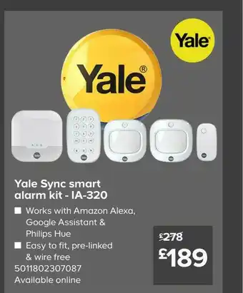 TradePoint Yale Sync Smart Alarm Kit Ia-320 offer