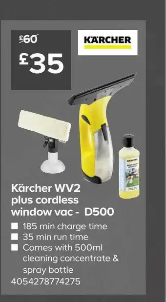 TradePoint Kärcher Wv2 Plus Cordless Window Vac D500 offer