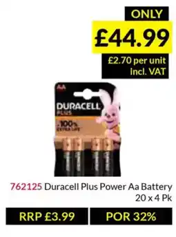 Musgrave MarketPlace Duracell Plus Power Aa Battery offer