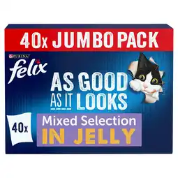 Iceland FELIX As Good As it Looks Mixed Selection in Jelly Wet Cat Food 40x100g offer