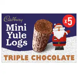 Iceland Cadbury Christmas Yule Logs Chocolate Mini Roll Cakes x5 offer