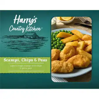 Iceland Harrys Country Kitchen Scampi, Chips & Peas 365g offer